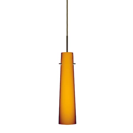Besa Lighting Camino Cord Pendant, Amber Matte, Bronze Finish, 1x50W Candelabra 1BT-567480-BR